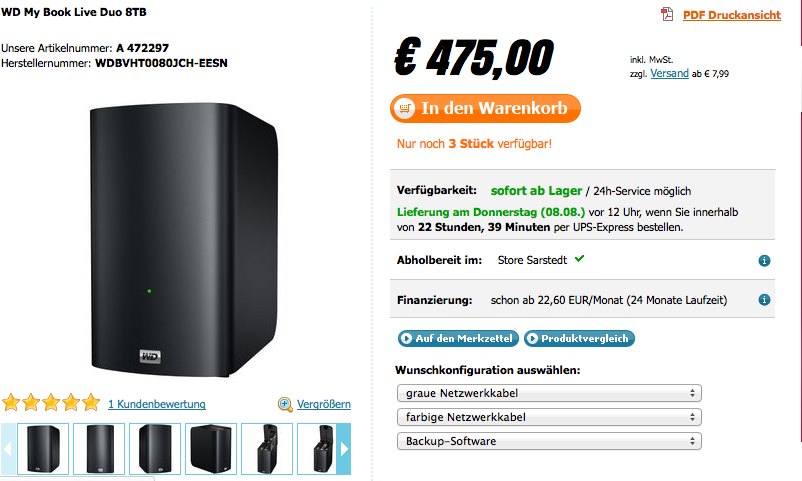 WD My Book Live Duo 8 TB