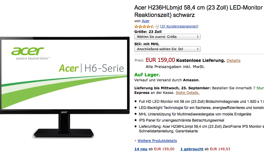 Acer H236HLbmjd IPS-Monitor