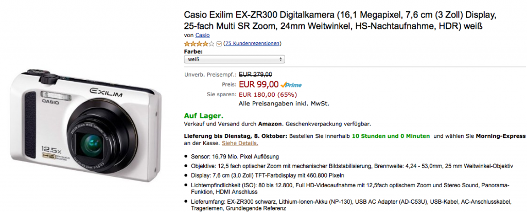 Casio Exilim EX-ZR300