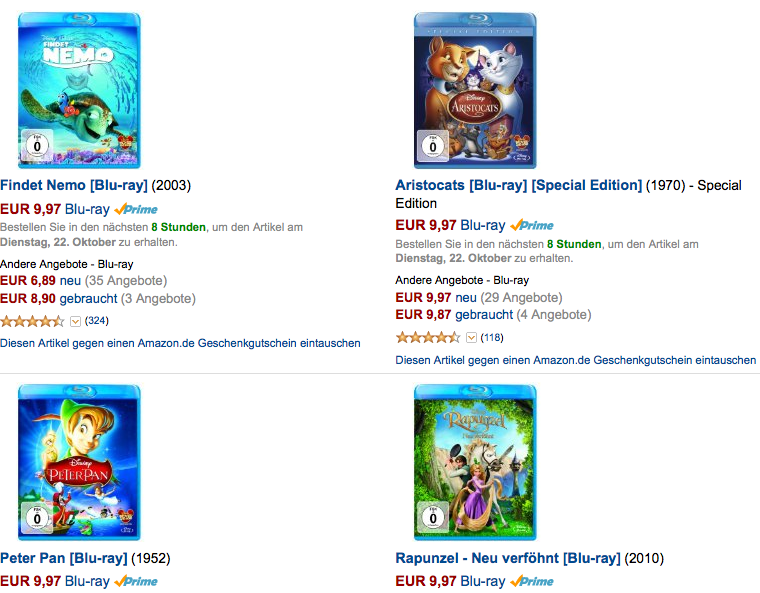 Disney Blu Rays