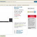 Sony 2.1 Kanal-Soundbar HT-CT 260 für 216,50 €